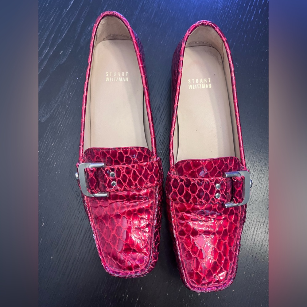 Stuart Weitzman Double Python Buckle Loafer - 9